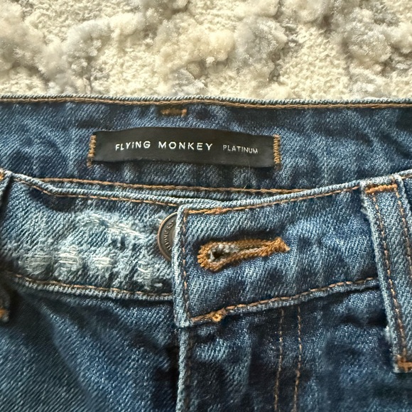 Flying Monkey Women’s Distressed Blue Denim Shorts - Picture 2 of 5